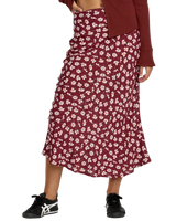 The RVCA Womens Annika Midi Skirt in Cranberry