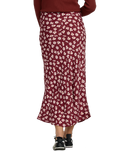 The RVCA Womens Annika Midi Skirt in Cranberry