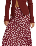 The RVCA Womens Annika Midi Skirt in Cranberry