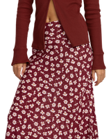 The RVCA Womens Annika Midi Skirt in Cranberry