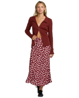 The RVCA Womens Annika Midi Skirt in Cranberry