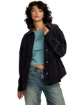 The RVCA Womens Birdie Cord Overshirt in Gravel