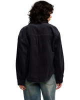 The RVCA Womens Birdie Cord Overshirt in Gravel
