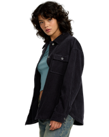 The RVCA Womens Birdie Cord Overshirt in Gravel