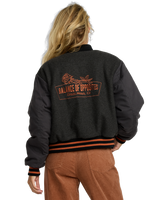 The RVCA Womens Ryan Bomber Jacket in Washed Black