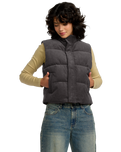 The RVCA Womens Eezeh Puffer Gilet in Gravel