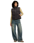The RVCA Womens Eezeh Puffer Gilet in Gravel