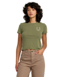 The RVCA Womens 411 T-Shirt in Cypress Green