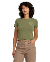 The RVCA Womens 411 T-Shirt in Cypress Green
