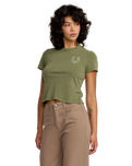 The RVCA Womens 411 T-Shirt in Cypress Green