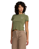 The RVCA Womens 411 T-Shirt in Cypress Green