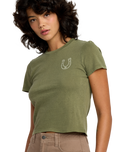 The RVCA Womens 411 T-Shirt in Cypress Green