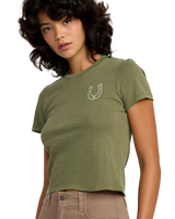 The RVCA Womens 411 T-Shirt in Cypress Green