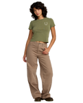 The RVCA Womens 411 T-Shirt in Cypress Green