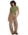 The RVCA Womens 411 T-Shirt in Cypress Green