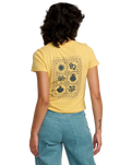 The RVCA Womens 411 T-Shirt in Pale Yellow