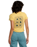 The RVCA Womens 411 T-Shirt in Pale Yellow