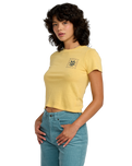 The RVCA Womens 411 T-Shirt in Pale Yellow