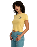 The RVCA Womens 411 T-Shirt in Pale Yellow