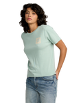 The RVCA Womens Daily T-Shirt in Mist Blue