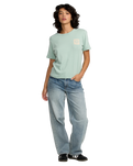 The RVCA Womens Daily T-Shirt in Mist Blue