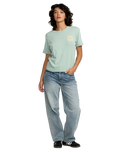 The RVCA Womens Daily T-Shirt in Mist Blue