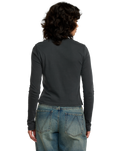 The RVCA Womens Fortune Long Sleeve T-Shirt in Washed Black
