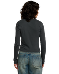 The RVCA Womens Fortune Long Sleeve T-Shirt in Washed Black