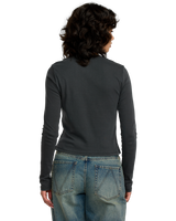The RVCA Womens Fortune Long Sleeve T-Shirt in Washed Black