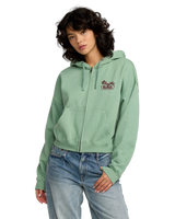 The RVCA Womens Court Zip Hoodie in Sea Green