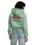 The RVCA Womens Court Zip Hoodie in Sea Green