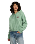 The RVCA Womens Court Zip Hoodie in Sea Green