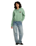 The RVCA Womens Court Zip Hoodie in Sea Green