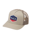 The RVCA Mens Commonwealth Curved Trucker Cap in Mushroom