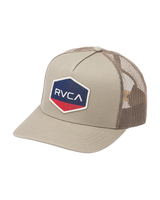 The RVCA Mens Commonwealth Curved Trucker Cap in Mushroom