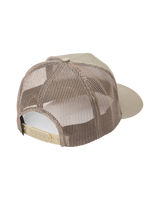 The RVCA Mens Commonwealth Curved Trucker Cap in Mushroom
