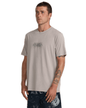 The RVCA Mens Inter RVCA T-Shirt in Brown Stone