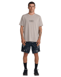 The RVCA Mens Inter RVCA T-Shirt in Brown Stone