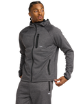 The RVCA Mens Balance Tech Zip Hoodie in Black Heather