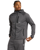 The RVCA Mens Balance Tech Zip Hoodie in Black Heather