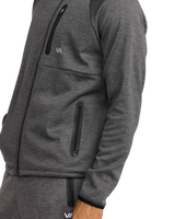 The RVCA Mens Balance Tech Zip Hoodie in Black Heather