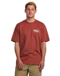 The Billabong Mens Walled T-Shirt in Dusty Red