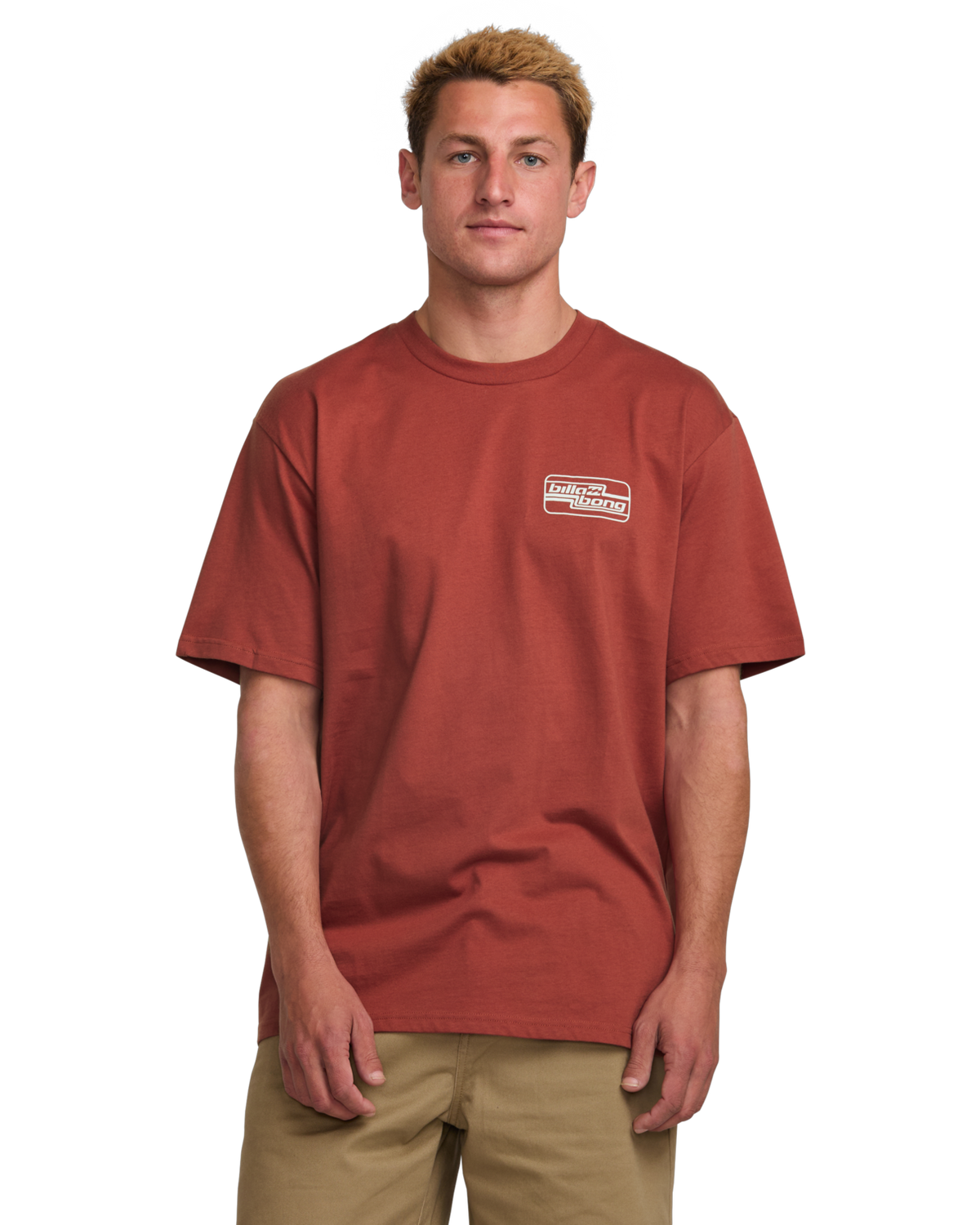 The Billabong Mens Walled T-Shirt in Dusty Red