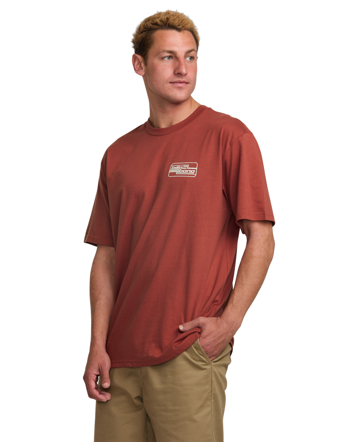The Billabong Mens Walled T-Shirt in Dusty Red