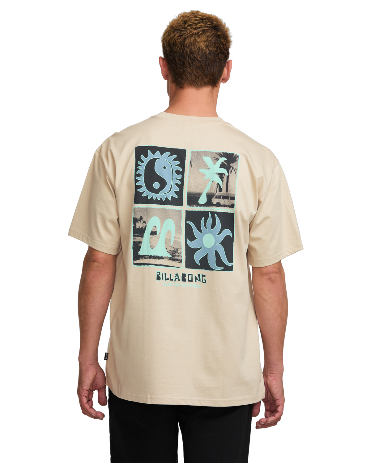 The Billabong Mens Twin Peaks T-Shirt in Bleached Sand