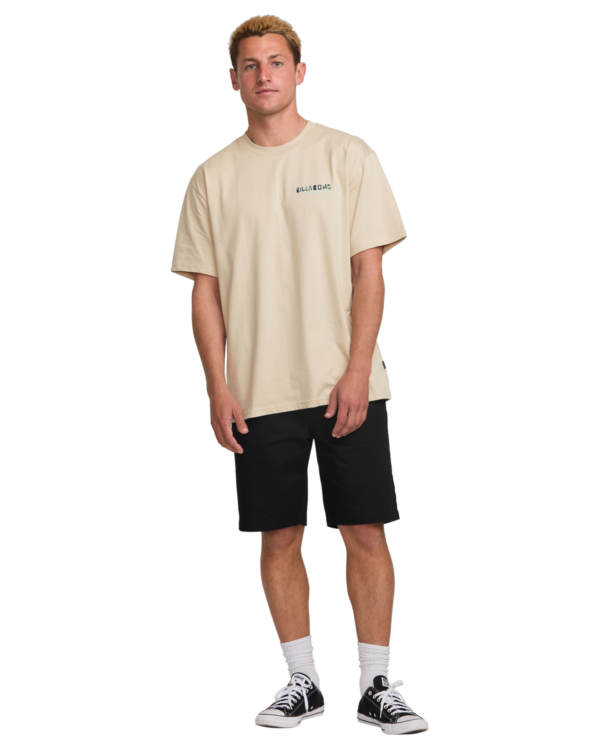 The Billabong Mens Twin Peaks T-Shirt in Bleached Sand