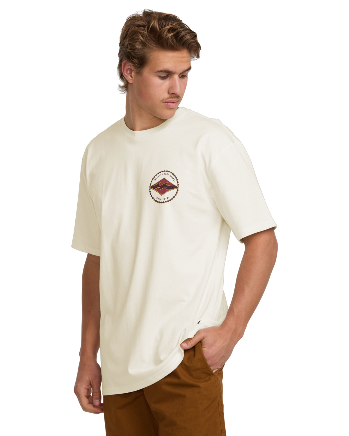 The Billabong Mens Rotor Diamond T-Shirt in Off White