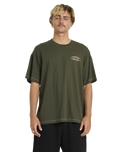 The Billabong Mens Bad Dog Pill Wave OG T-Shirt in Rifle Green