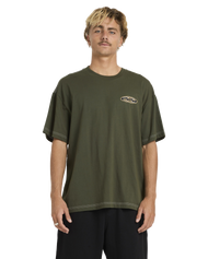 The Billabong Mens Bad Dog Pill Wave OG T-Shirt in Rifle Green