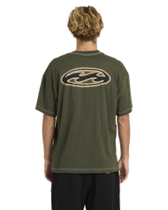 The Billabong Mens Bad Dog Pill Wave OG T-Shirt in Rifle Green